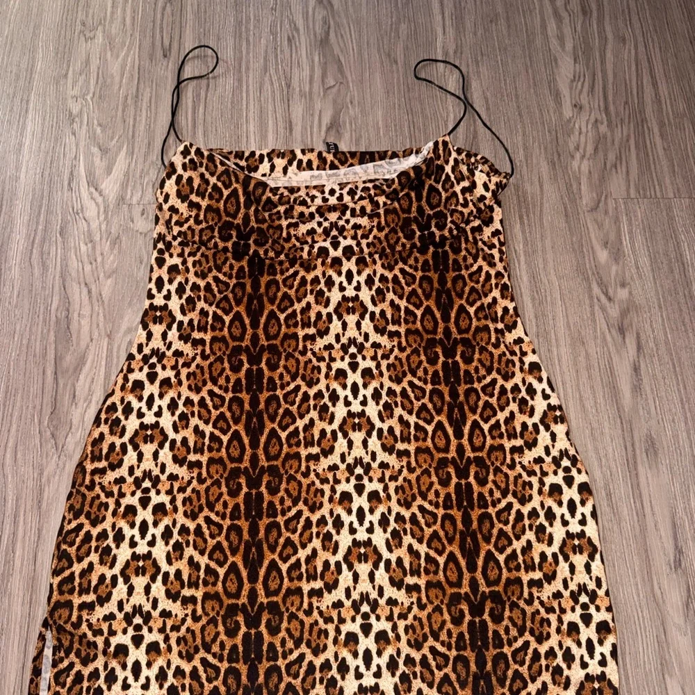 Zara Leopard Print Mini Dress in Brown and Black - Picture 1 of 4